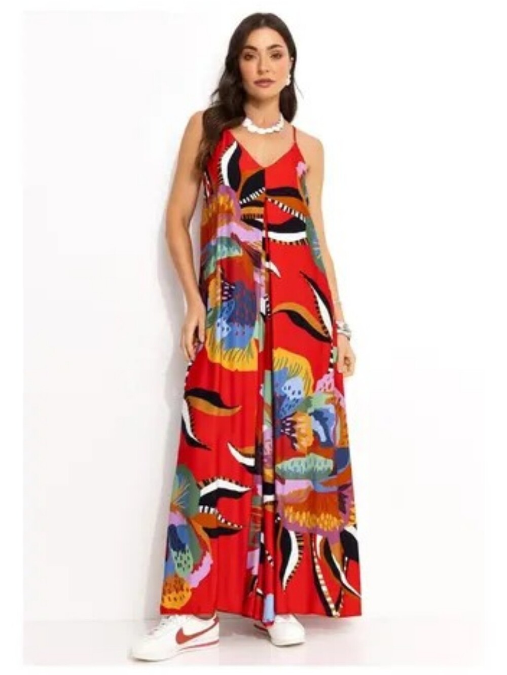 Farm Rio Flowy Wide Leg Oversized Jumpsuit, Tropical Beach Resortwear Large NWT